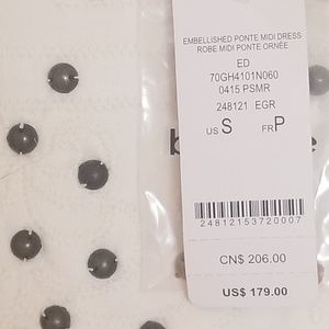 NWT Bebe cream colored, studded midi dress